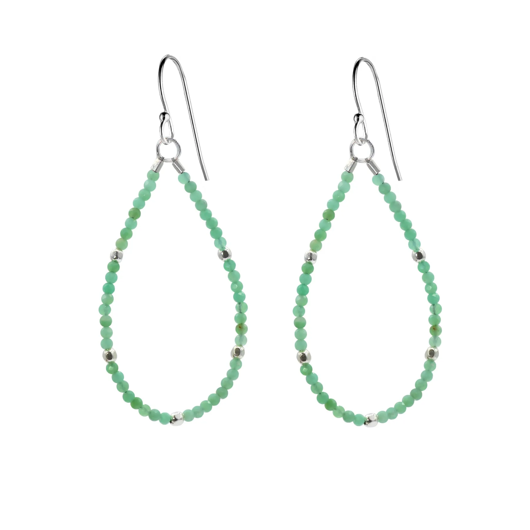 Beaded Gemstone Teardrop Earrings