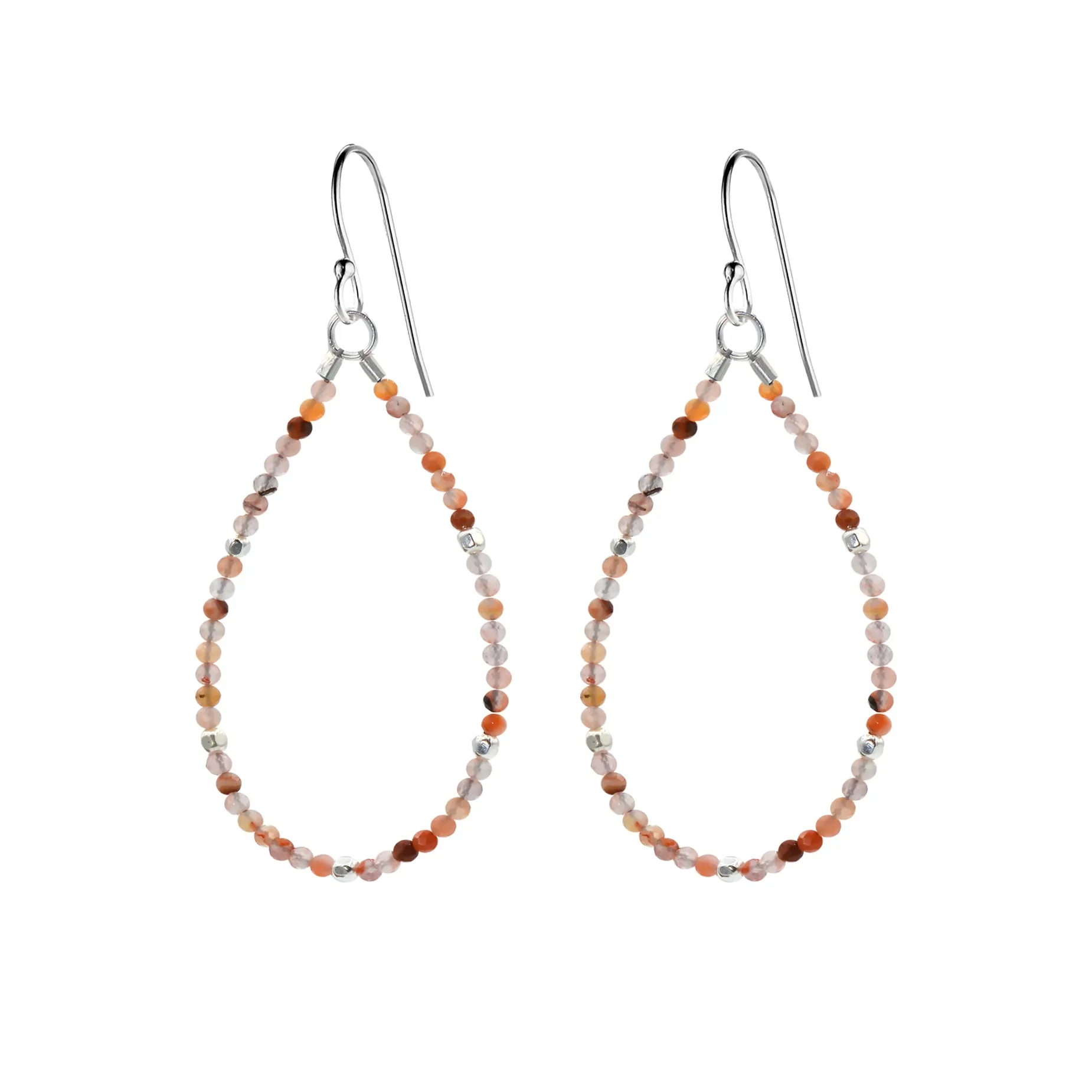 Beaded Gemstone Teardrop Earrings