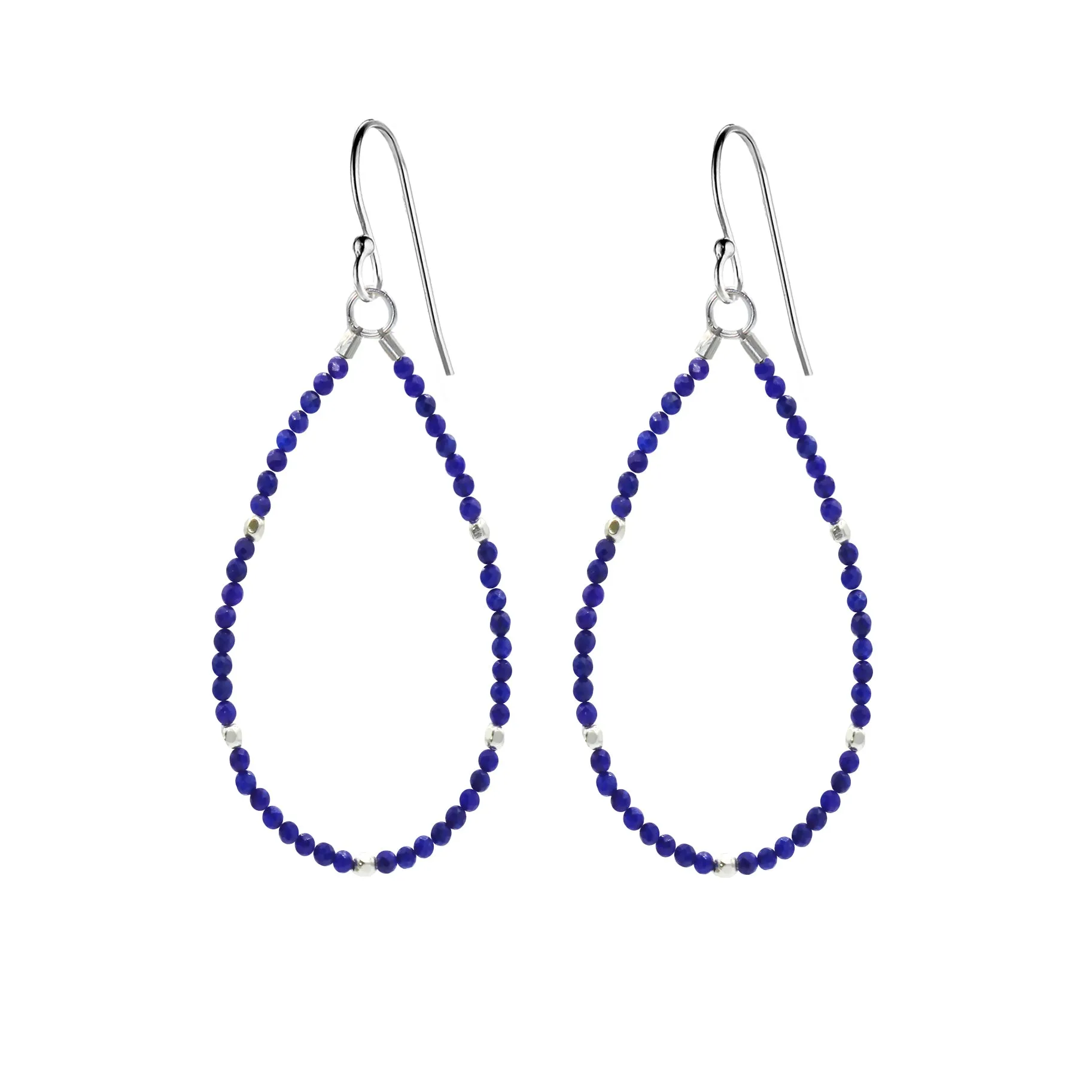 Beaded Gemstone Teardrop Earrings