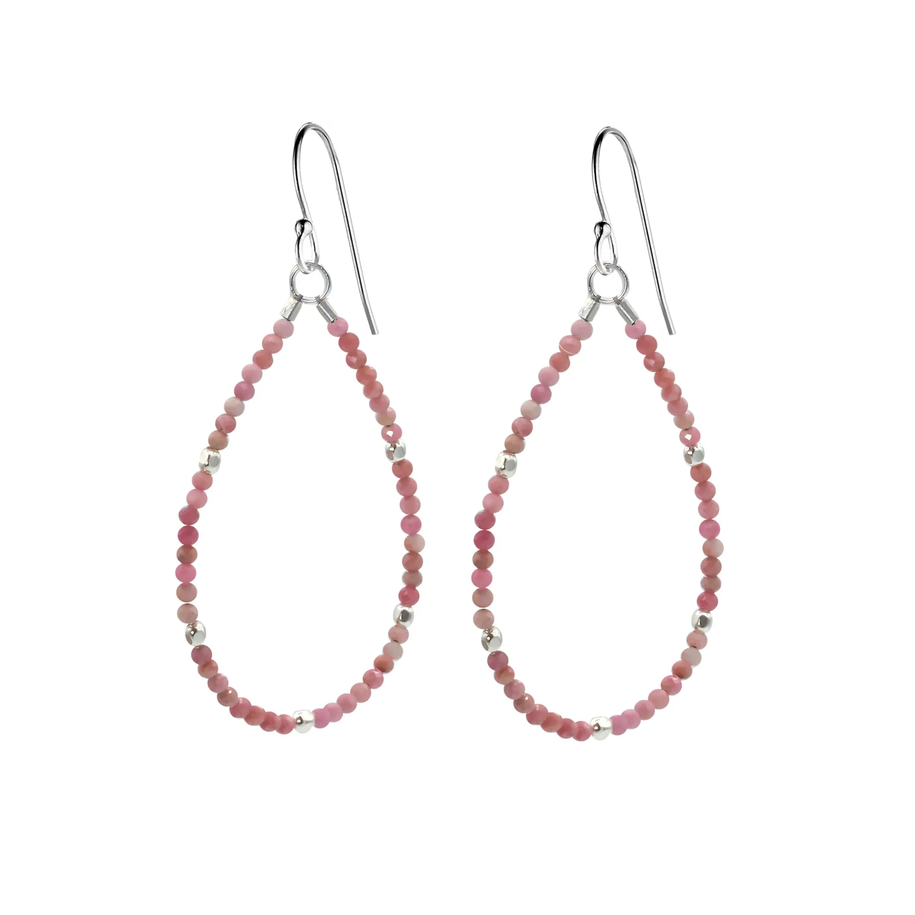 Beaded Gemstone Teardrop Earrings