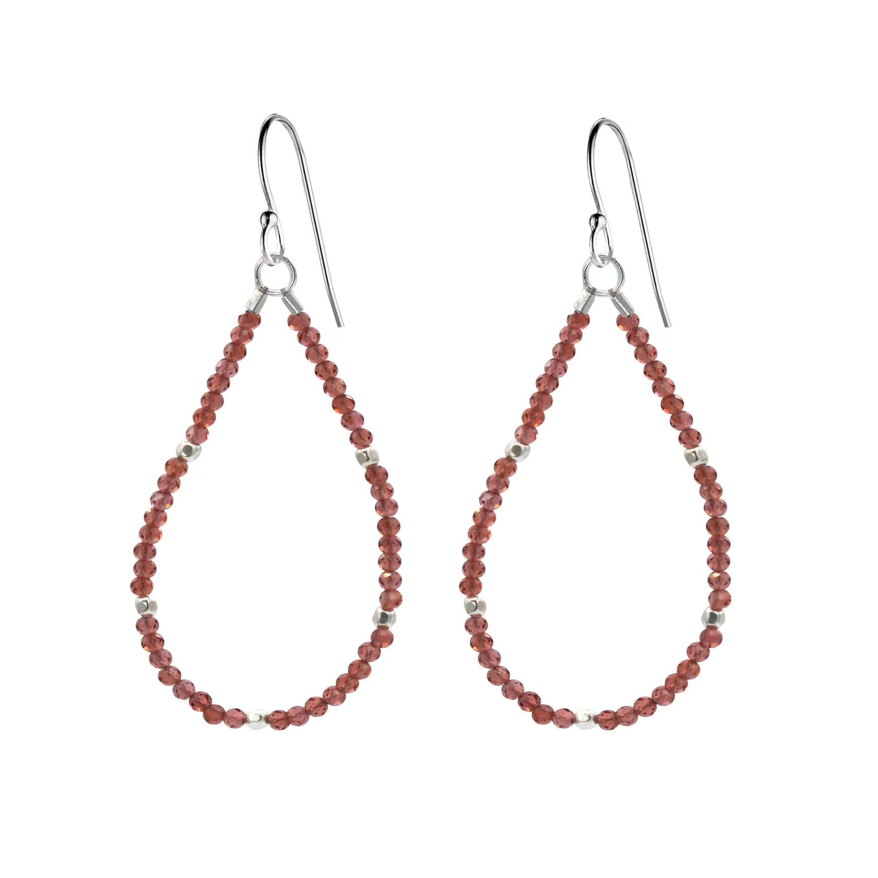 Beaded Gemstone Teardrop Earrings