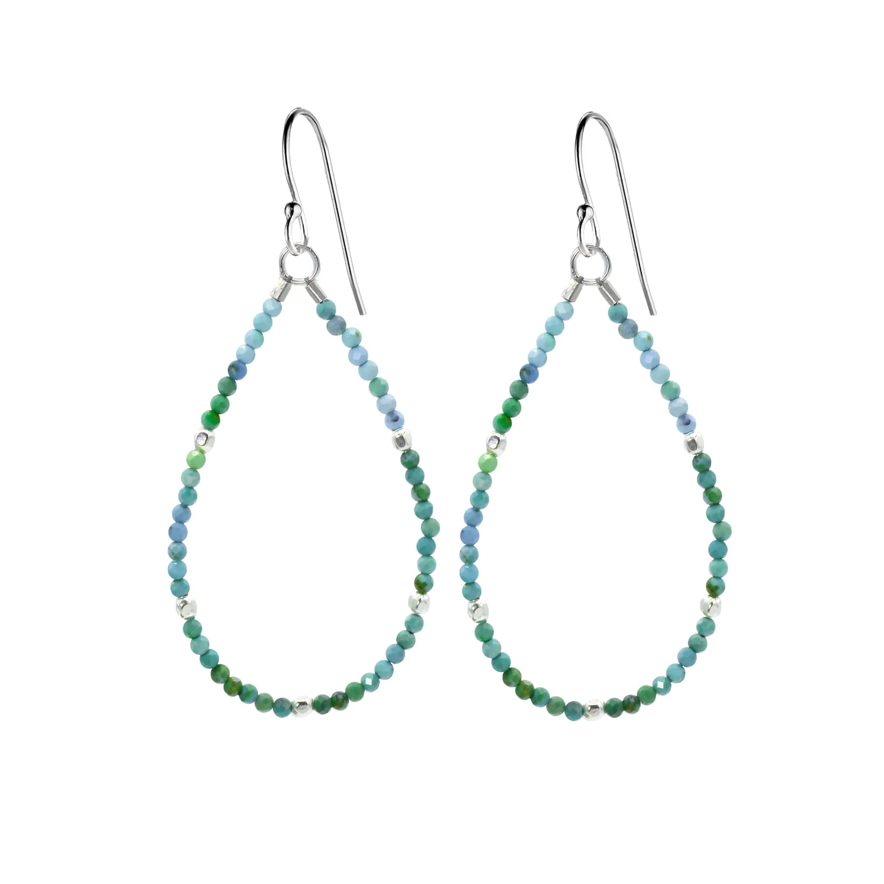 Beaded Gemstone Teardrop Earrings