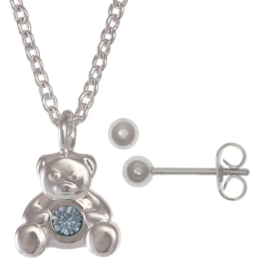 Bear Birthstone Silver - March
