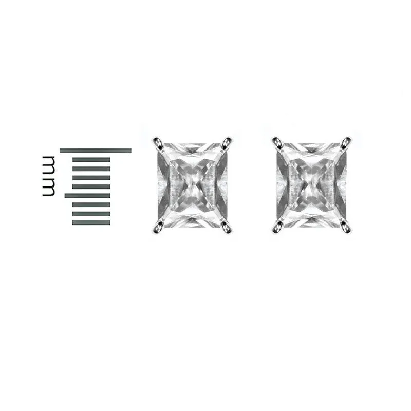Belinda Radiant CZ Stud Earrings – 8mm | 2ct