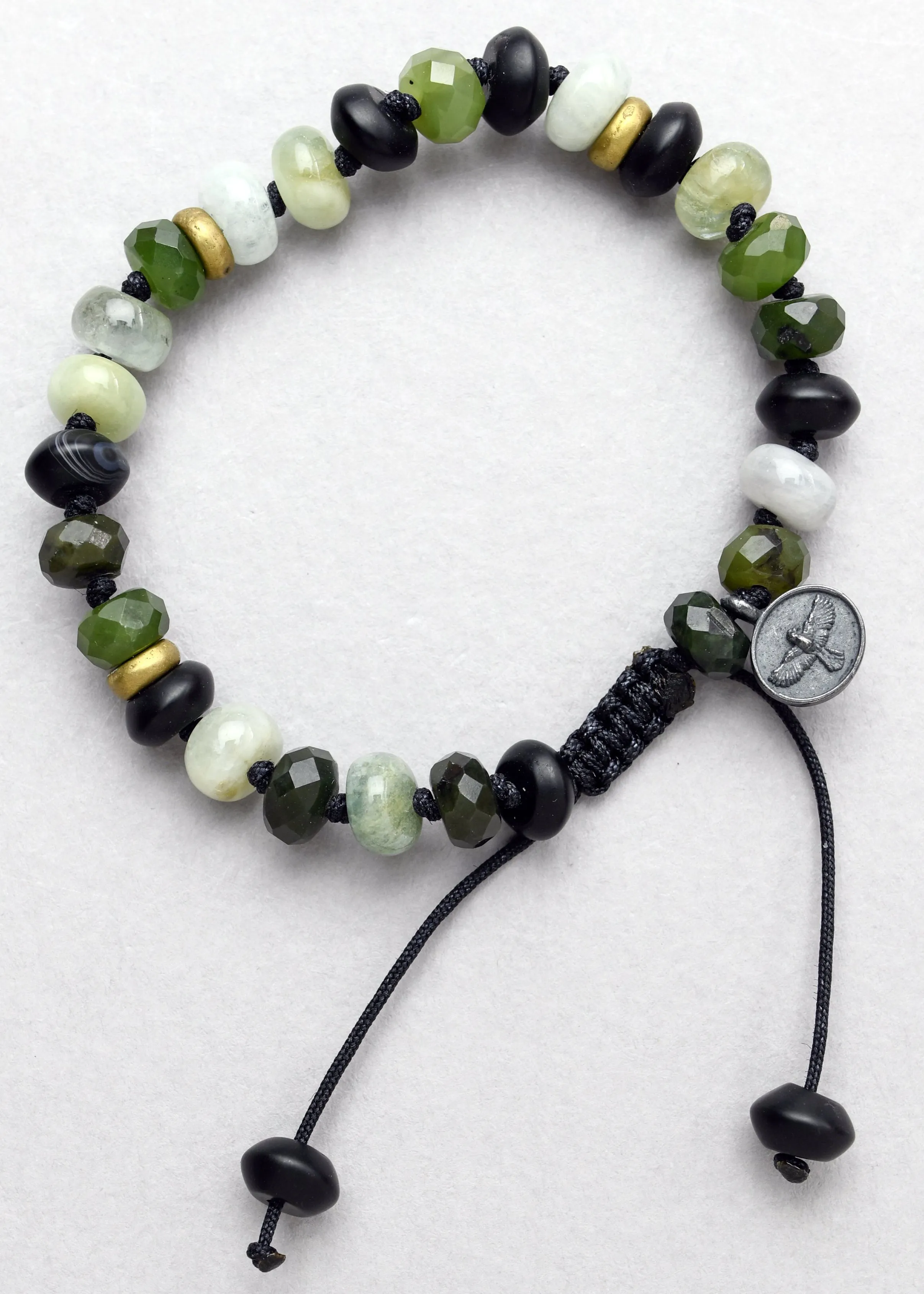Beryl, Jade British Columbian and Black Onyx Bracelet