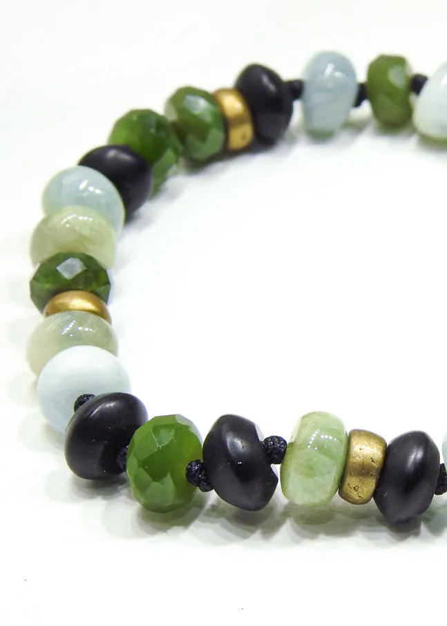 Beryl, Jade British Columbian and Black Onyx Bracelet