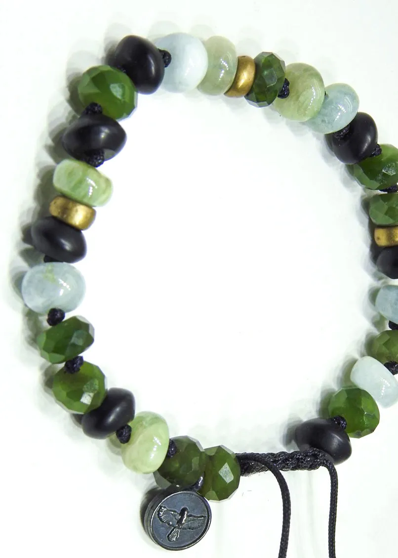 Beryl, Jade British Columbian and Black Onyx Bracelet