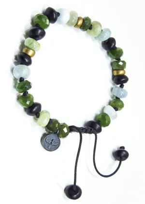 Beryl, Jade British Columbian and Black Onyx Bracelet