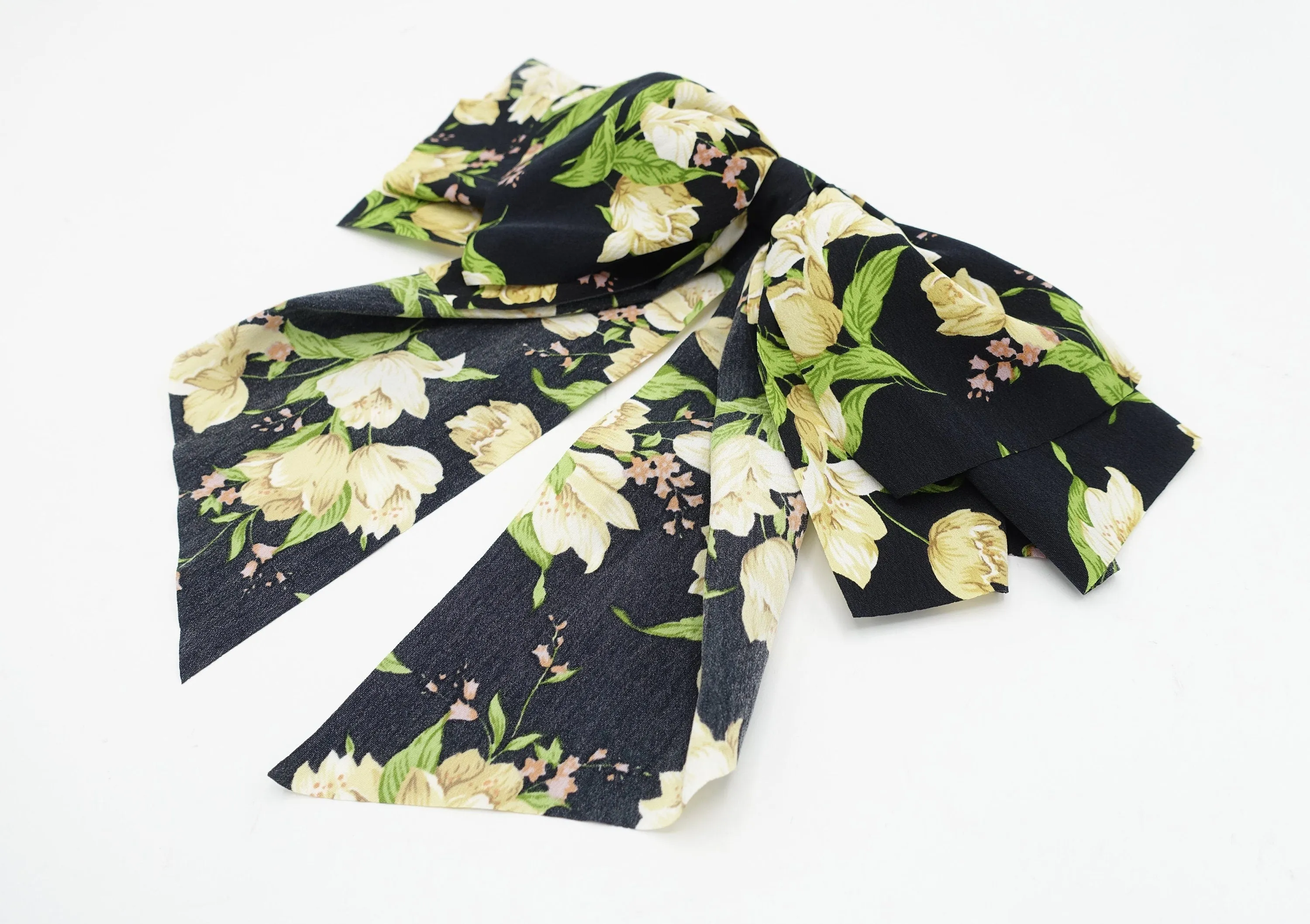 big floral hair bow drape tail barrette women hair accessory