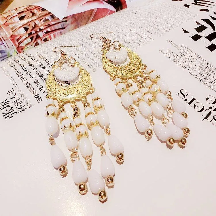 Black & Gold Chandelier Earrings
