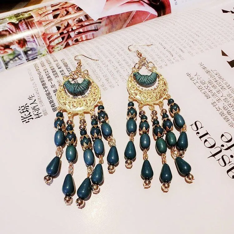 Black & Gold Chandelier Earrings