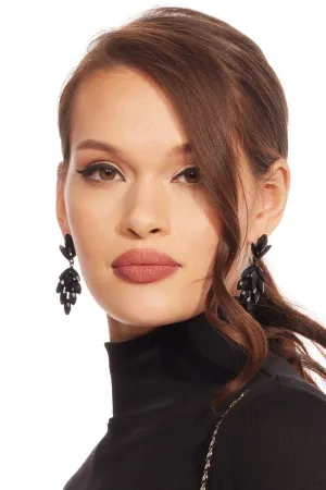 Black Crystal Chandelier Earrings