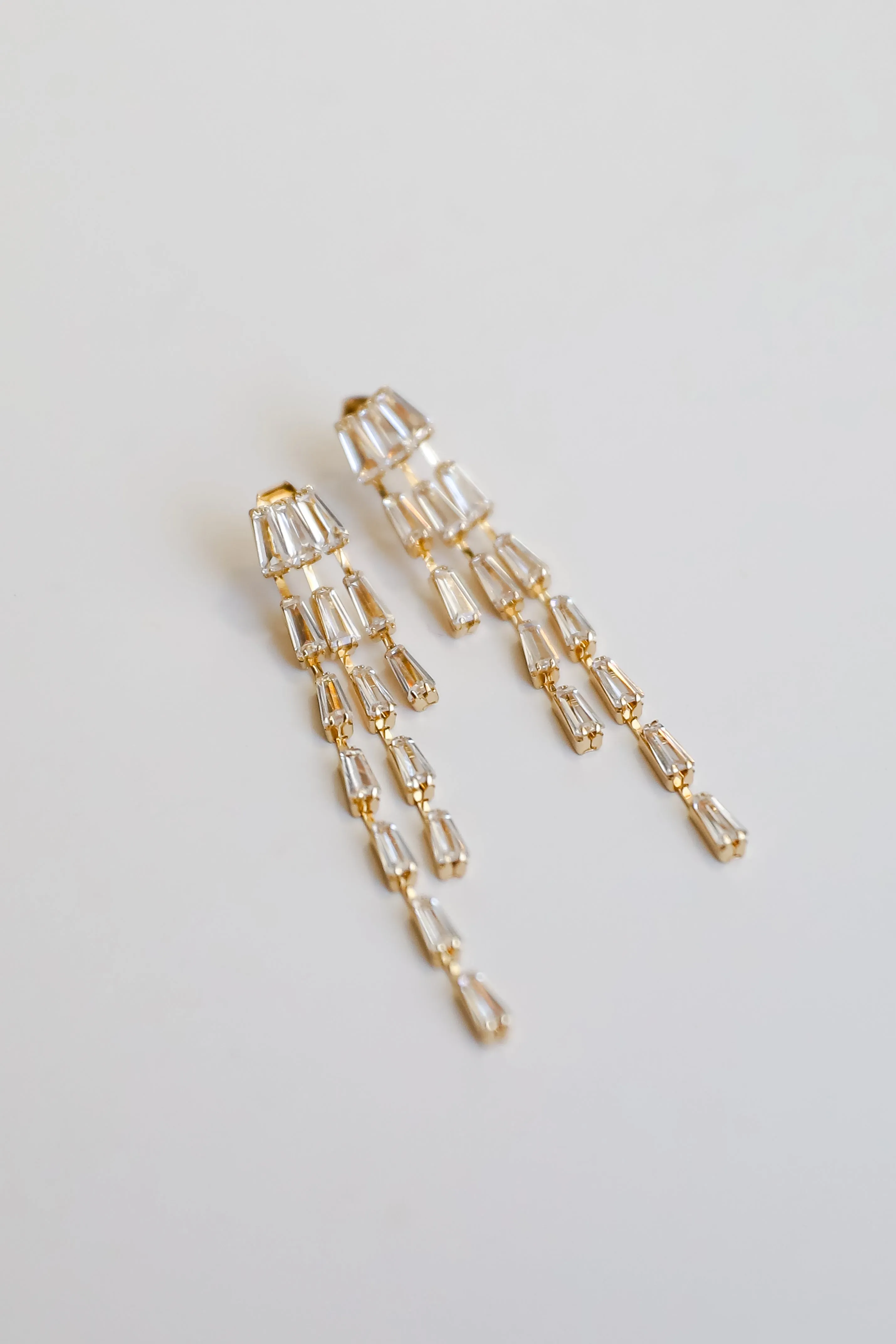 Blaire Gold Gemstone Chain Drop Earrings
