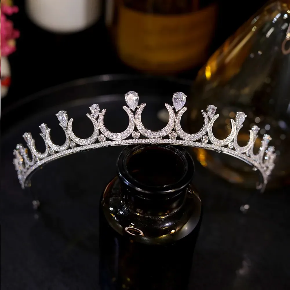 Bridal Tiara Headpiece Silver Crown Party Jewelry