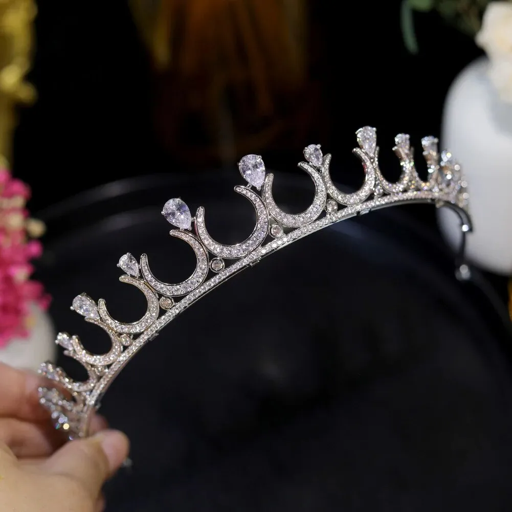 Bridal Tiara Headpiece Silver Crown Party Jewelry