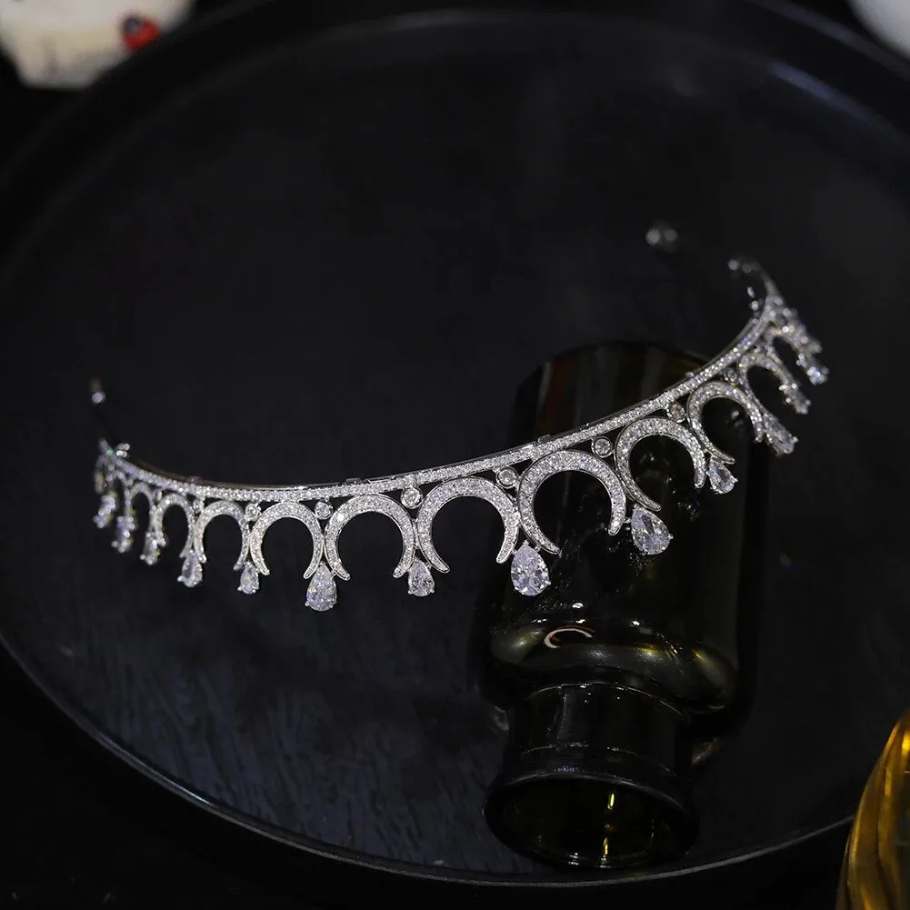 Bridal Tiara Headpiece Silver Crown Party Jewelry