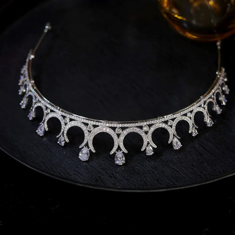 Bridal Tiara Headpiece Silver Crown Party Jewelry