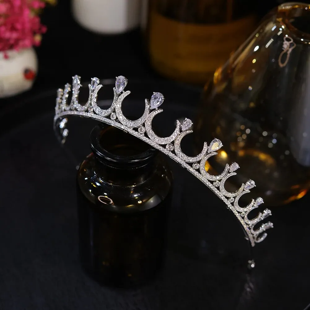 Bridal Tiara Headpiece Silver Crown Party Jewelry