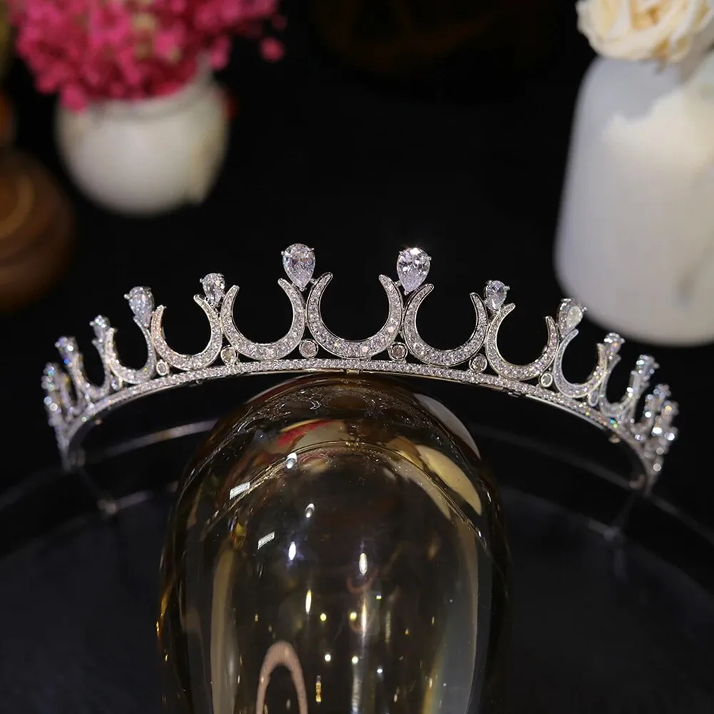 Bridal Tiara Headpiece Silver Crown Party Jewelry