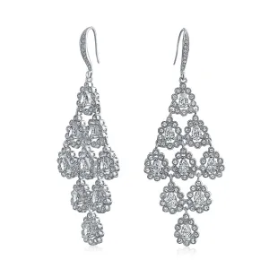 Bridal Waterfall Multi Teardrop Marquise Dangle Chandelier Earrings