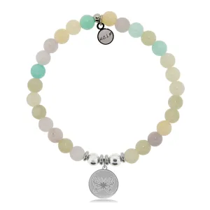 Butterfly Charm with Green Yellow Jade Charity Bracelet
