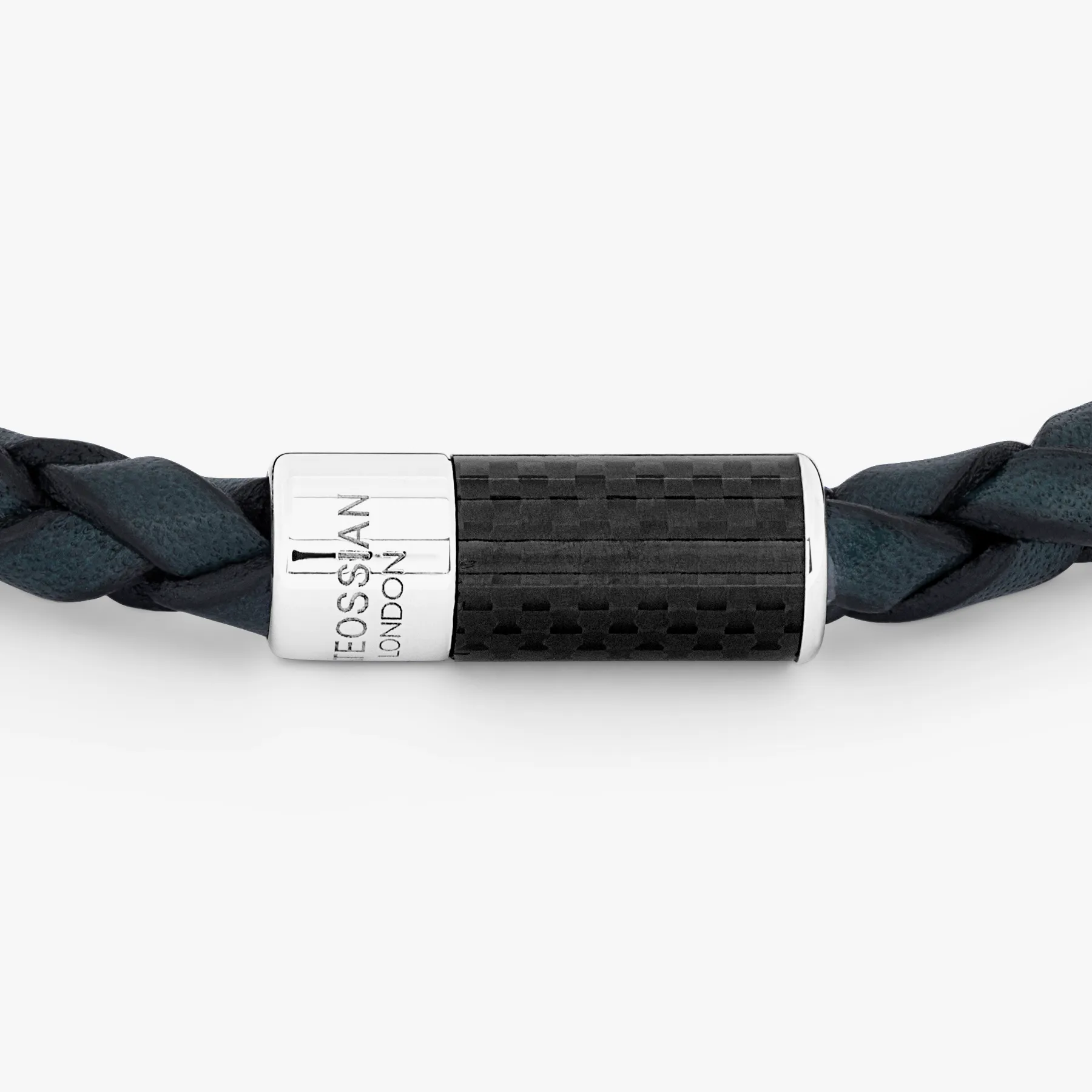 Carbon Pop Leather Bracelet In Blue