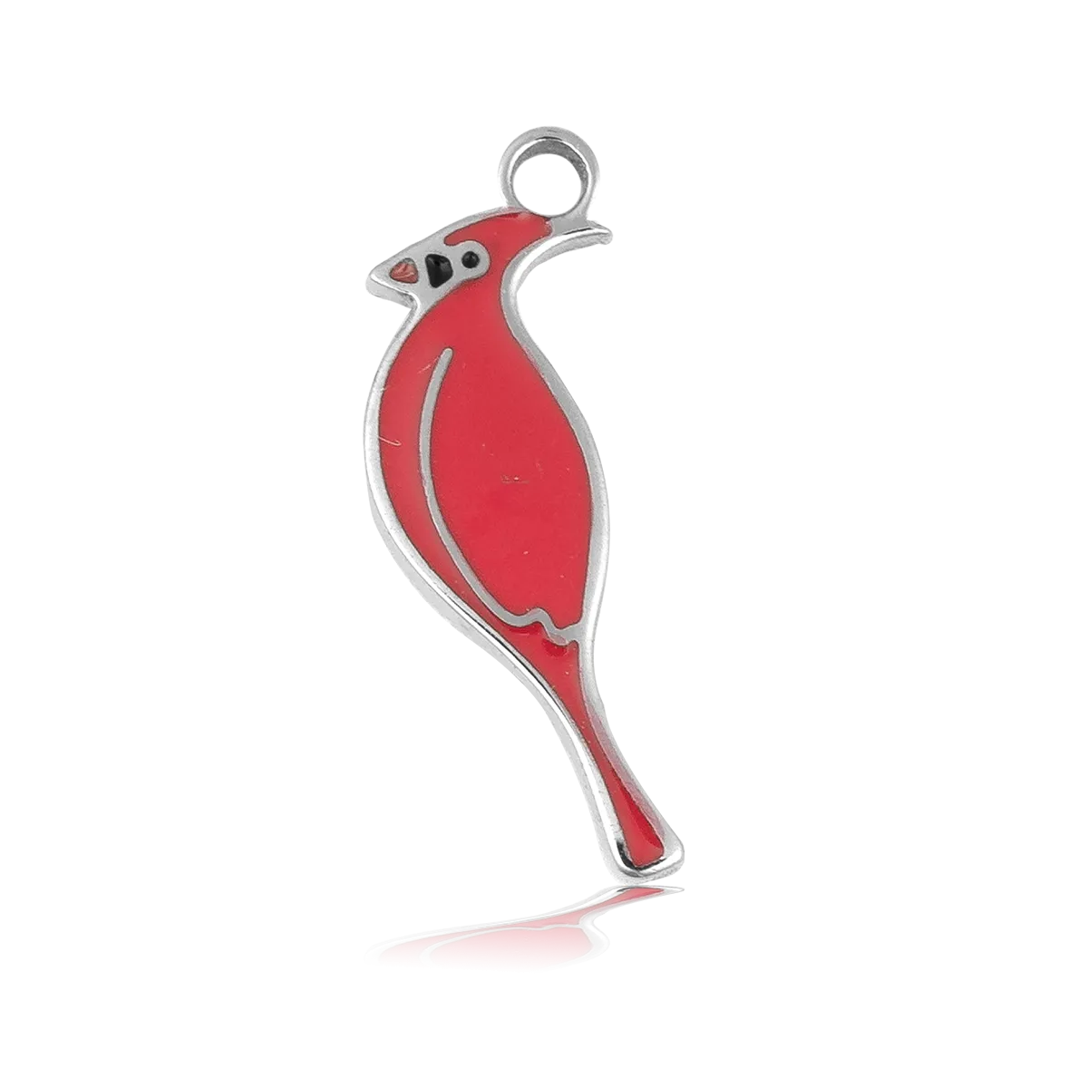 Cardinal Enamel Charm with Azure Blue Jade Charity Bracelet