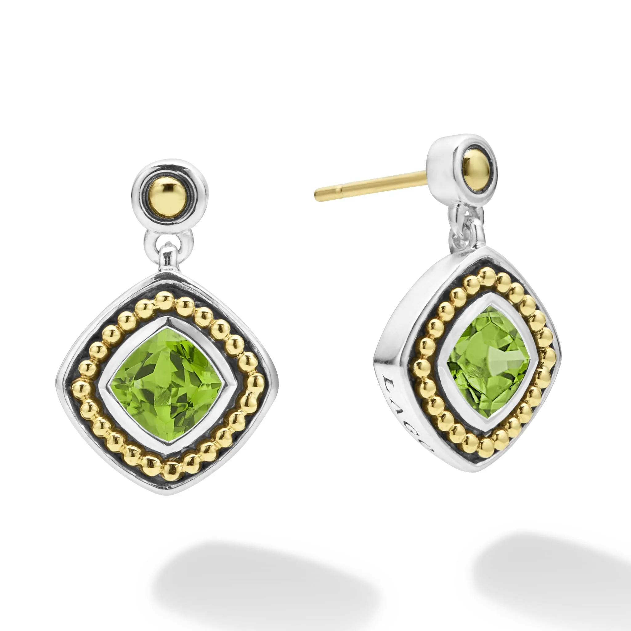 Caviar Color Peridot Drop Earrings