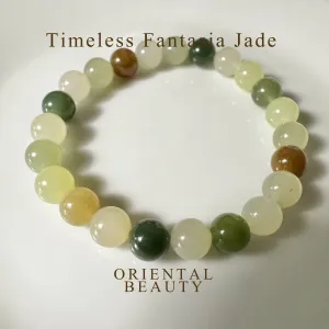 Certified genuine multiple color Hetian jade nephrite jade Bracelet - 8mm beads 6 inch length
