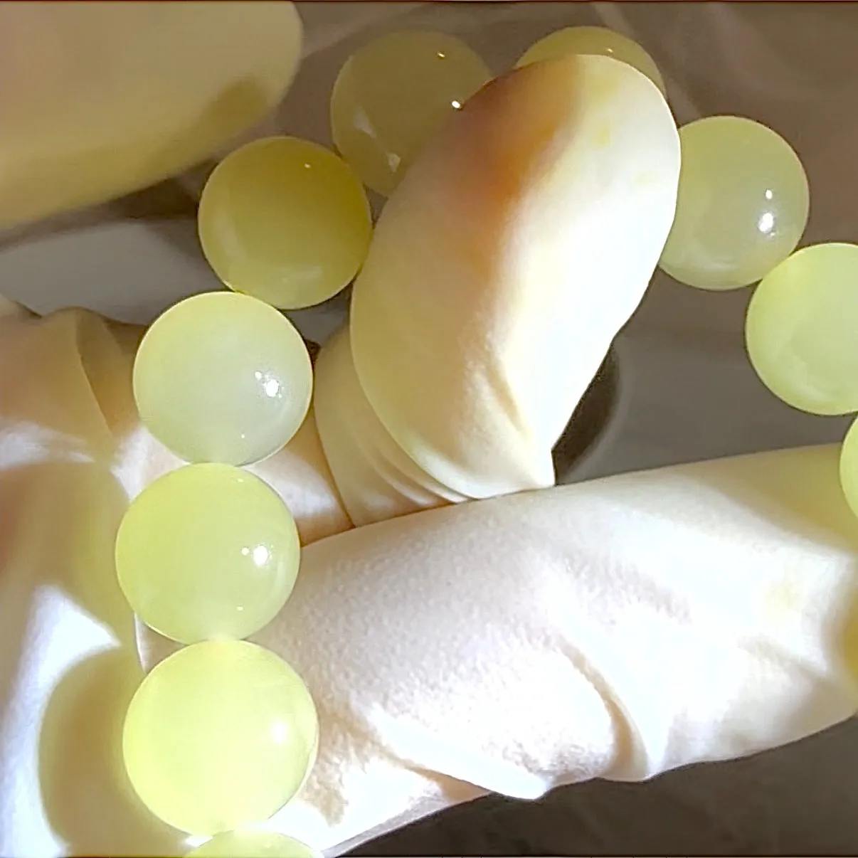Certified genuine Premium cream yellow nephrite / Hetian Jade Bracelet With 10mm beads 6.5 inches