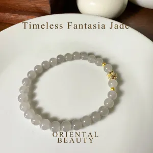 Certified genuine purple violet Hetian jade nephrite jade Bracelet -6 mm beads 5.5 inch length