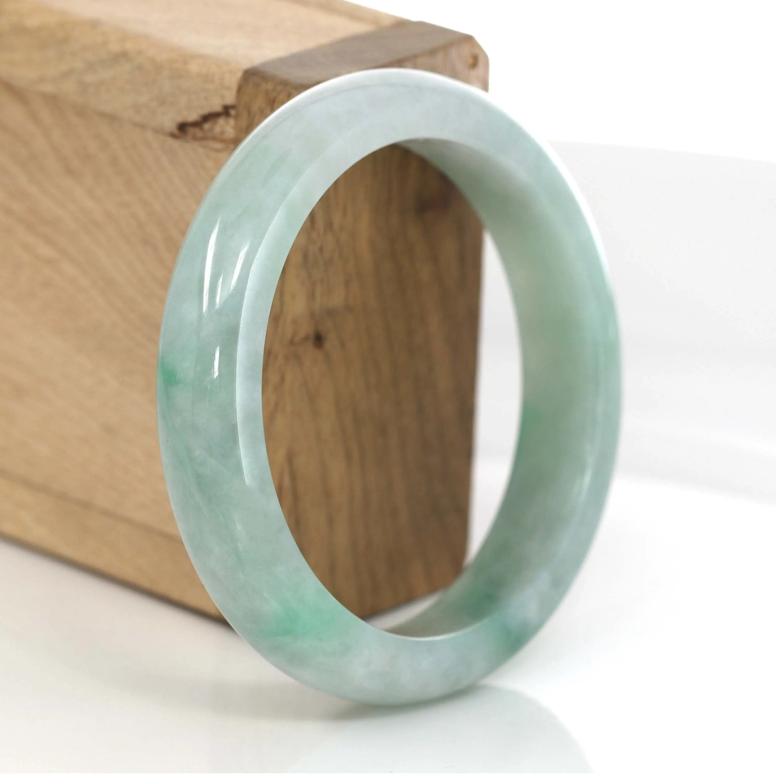 Classic Forest Green Genuine Jadeite Jade Bangle (55.47 mm) #634