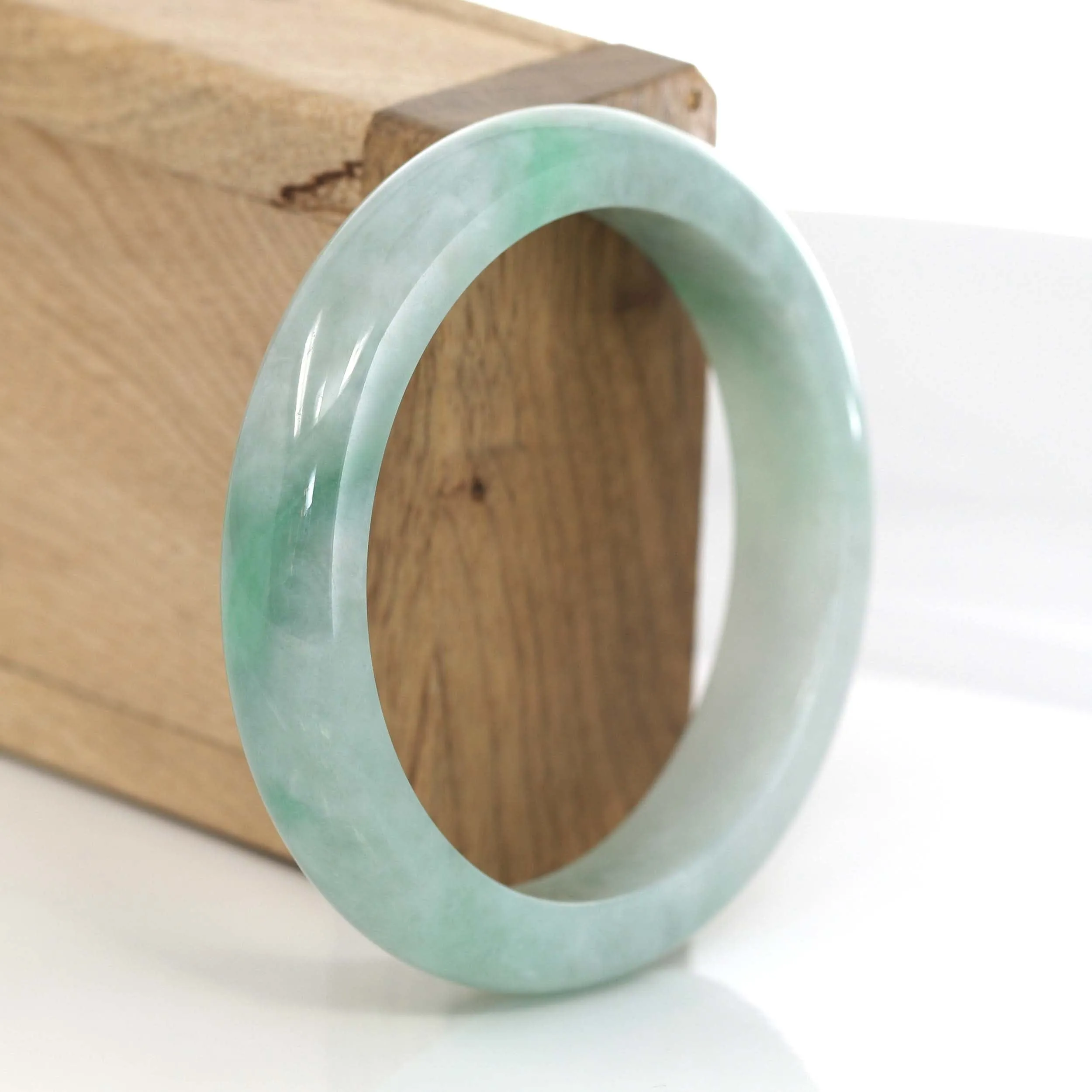 Classic Forest Green Genuine Jadeite Jade Bangle (55.47 mm) #634