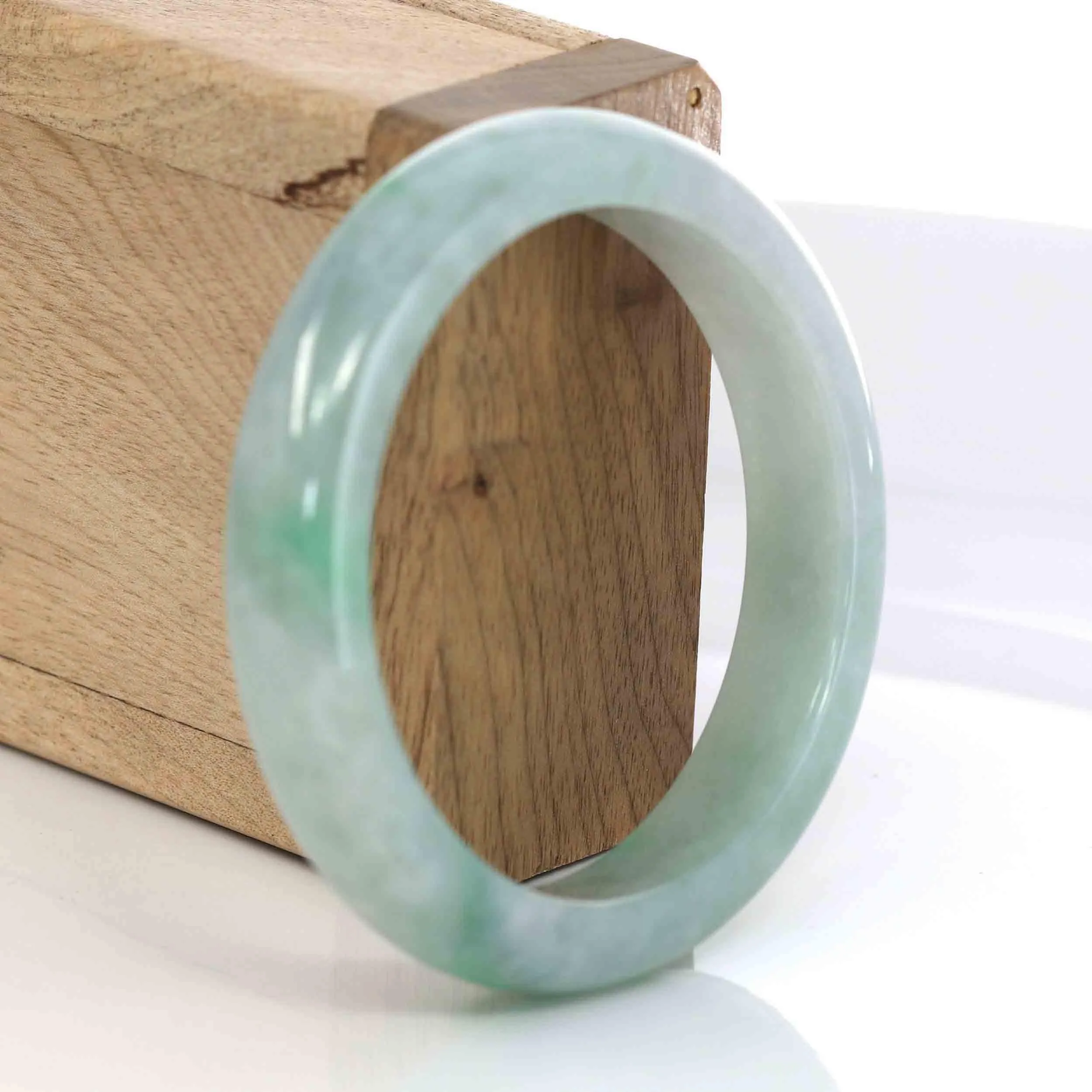 Classic Forest Green Genuine Jadeite Jade Bangle (55.47 mm) #634