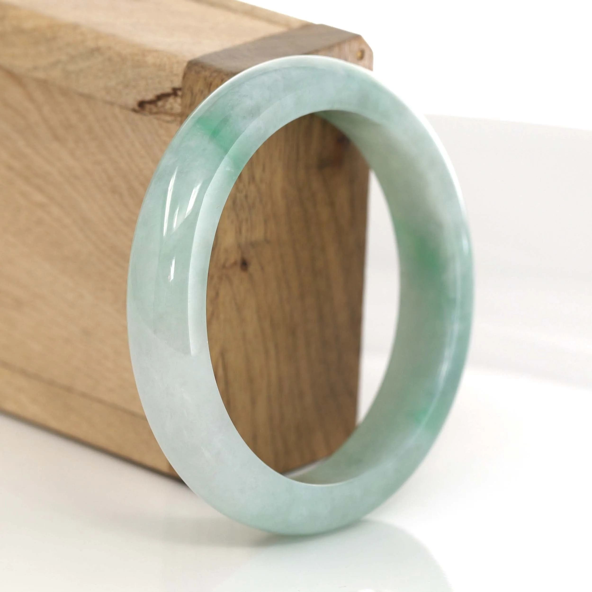 Classic Forest Green Genuine Jadeite Jade Bangle (55.47 mm) #634
