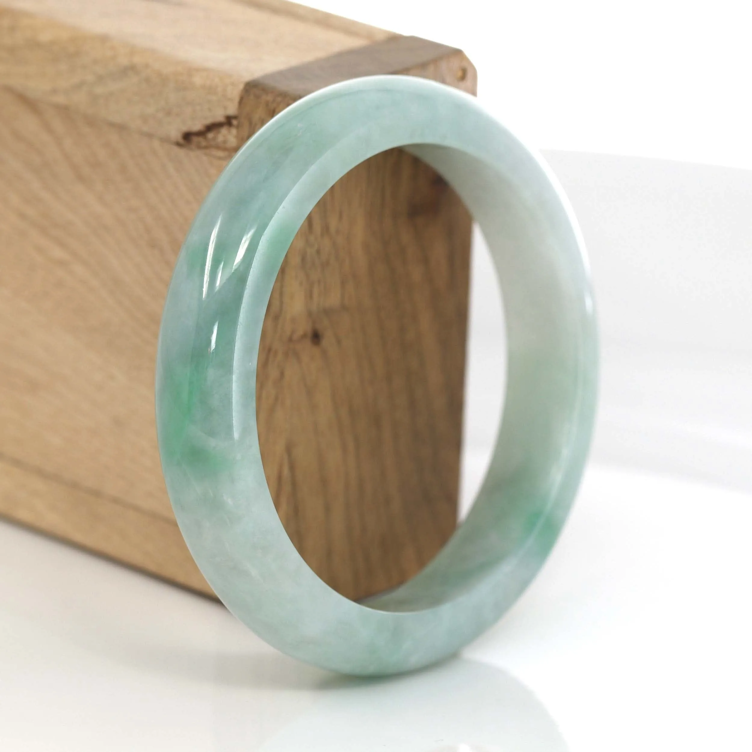Classic Forest Green Genuine Jadeite Jade Bangle (55.47 mm) #634