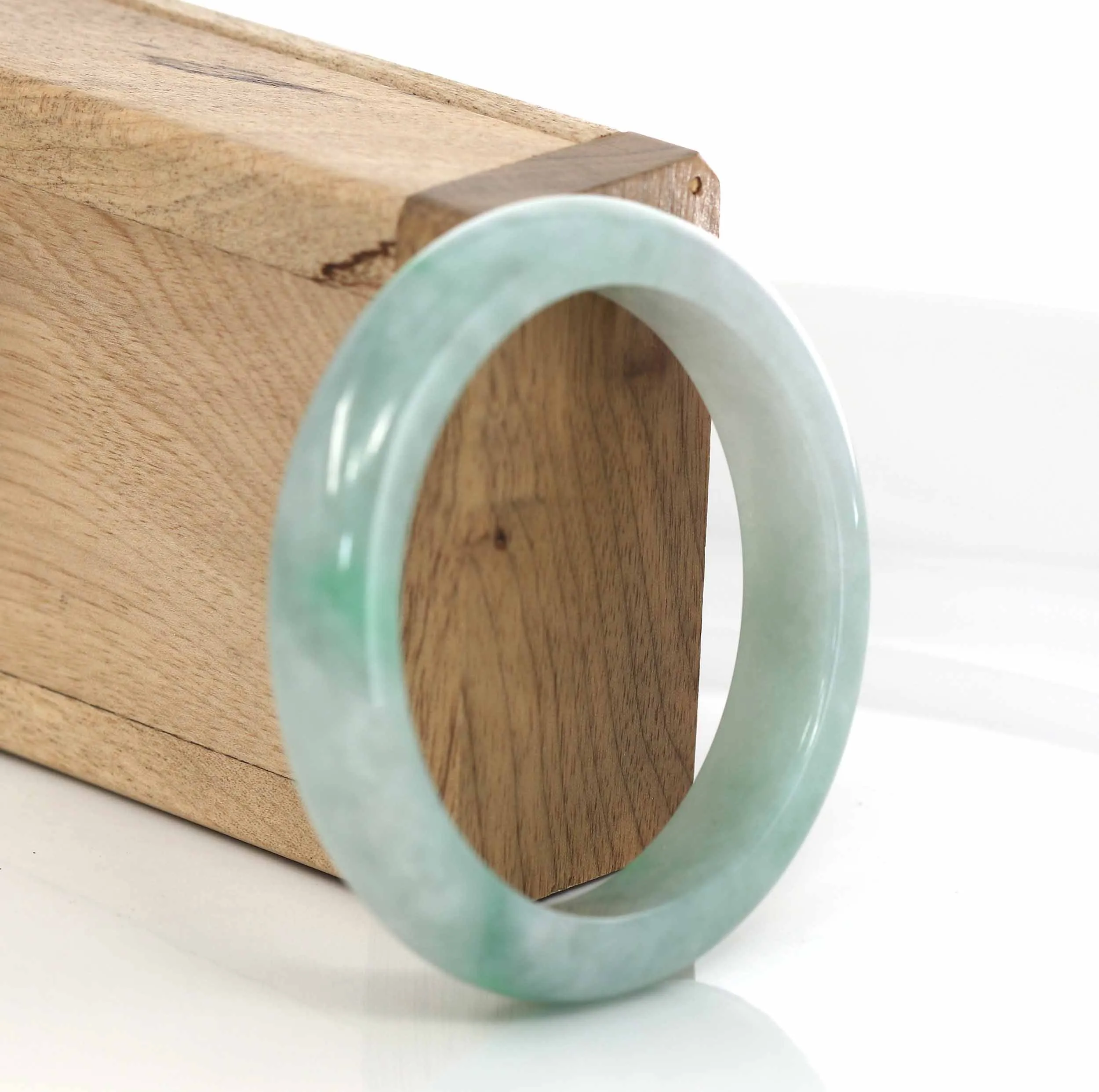 Classic Forest Green Genuine Jadeite Jade Bangle (55.47 mm) #634