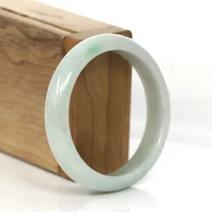 Classic Natural Lavender- Green Jadeite Jade Bangle Bracelet (55.96 mm) #734