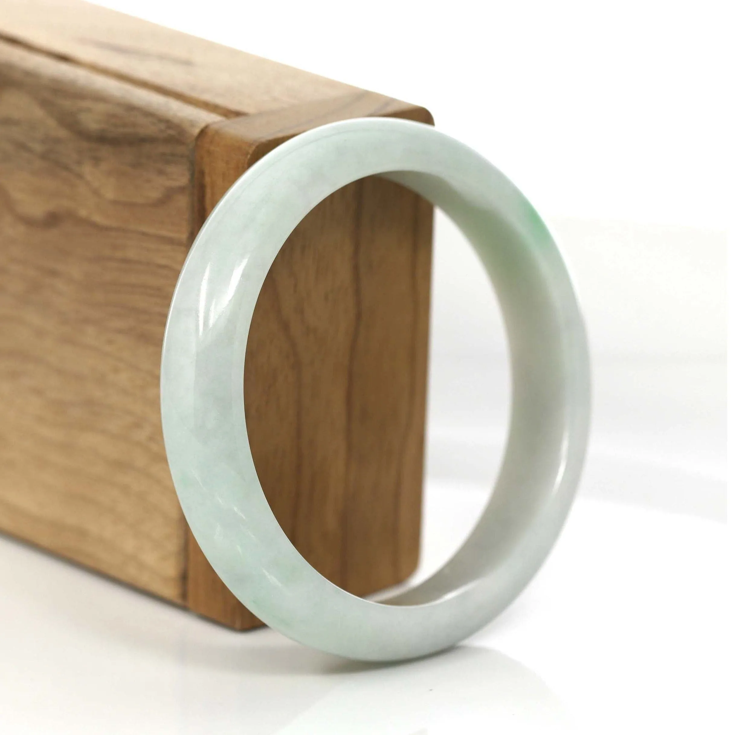 Classic Natural Lavender- Green Jadeite Jade Bangle Bracelet (55.96 mm) #740