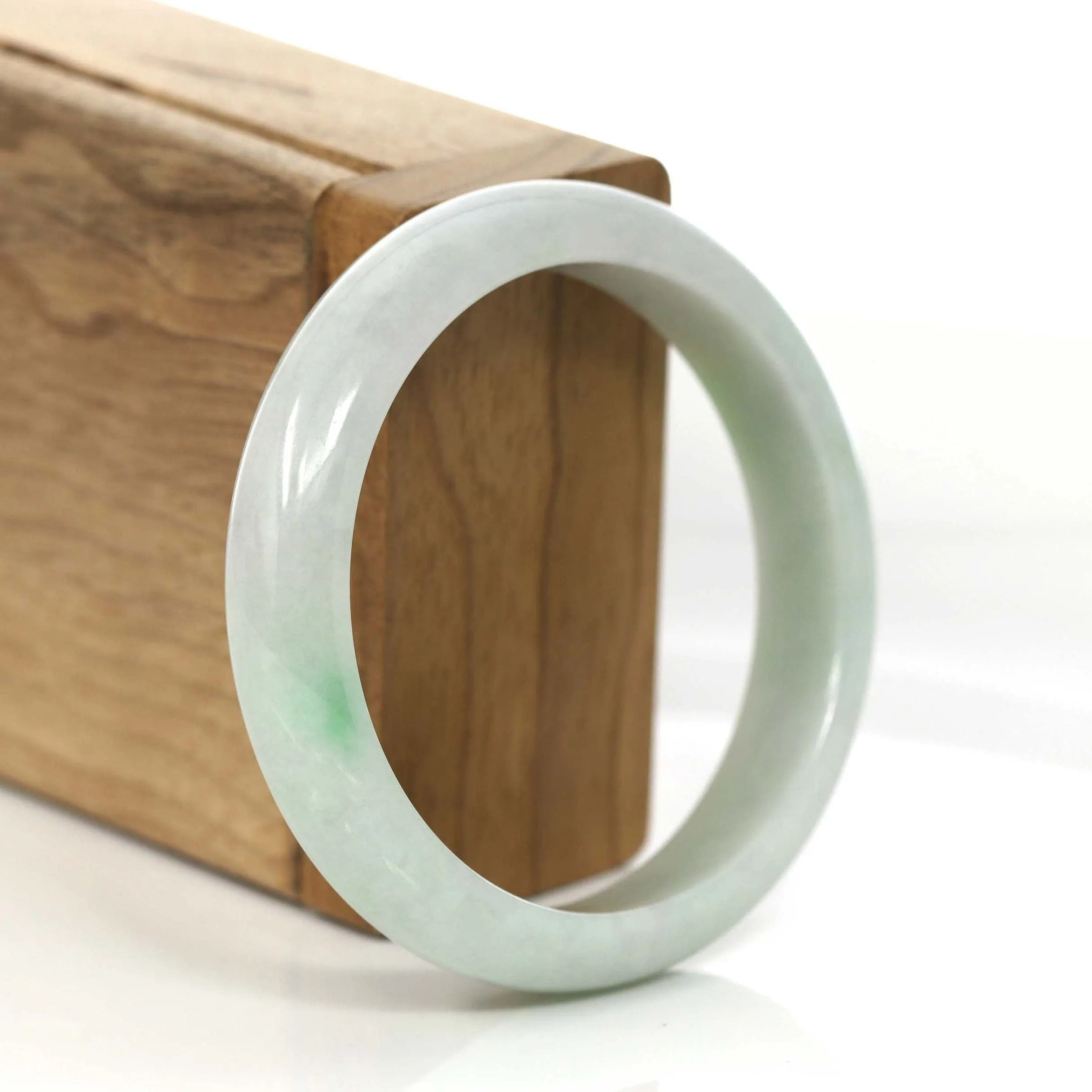 Classic Natural Lavender- Green Jadeite Jade Bangle Bracelet (55.96 mm) #740