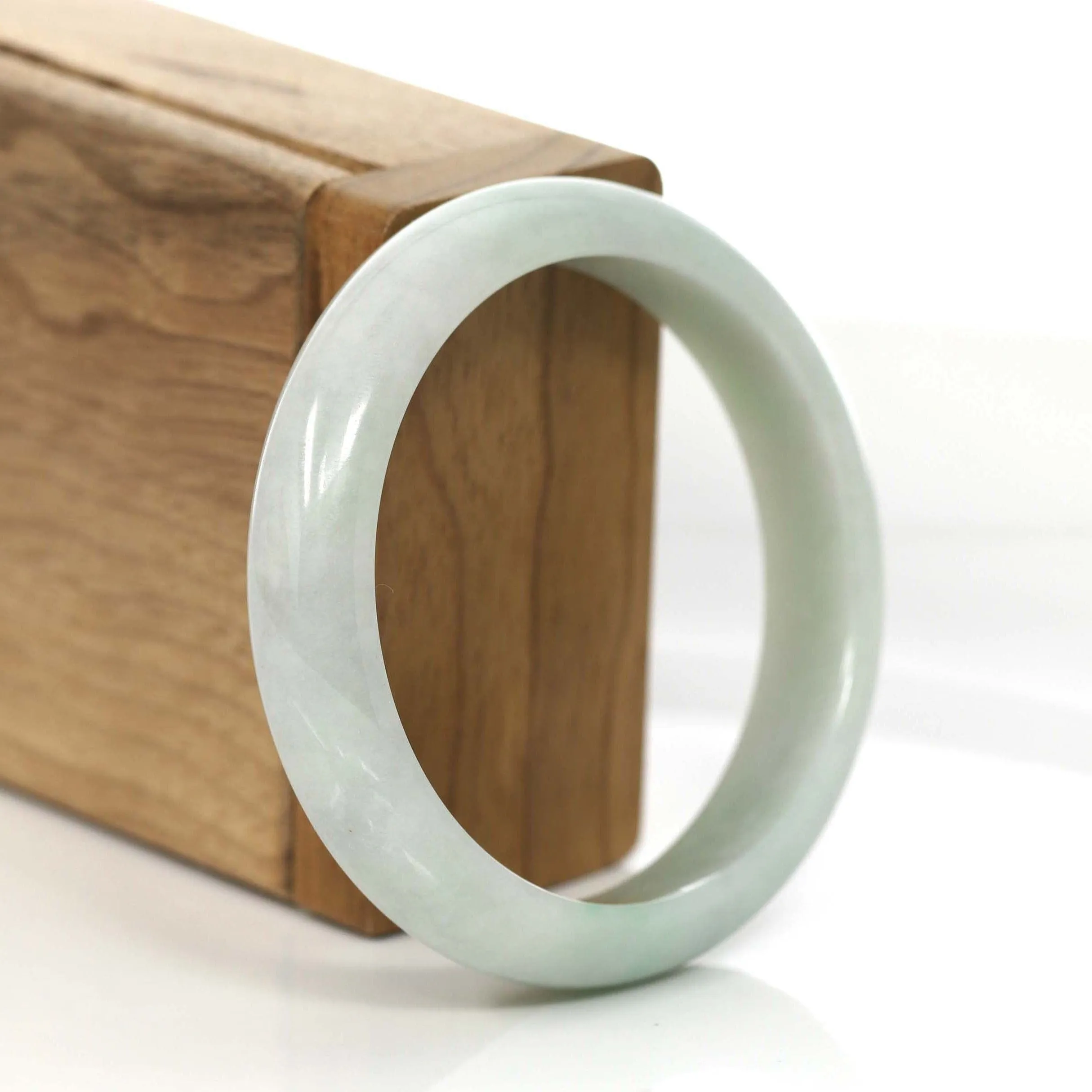 Classic Natural Lavender- Green Jadeite Jade Bangle Bracelet (55.96 mm) #740