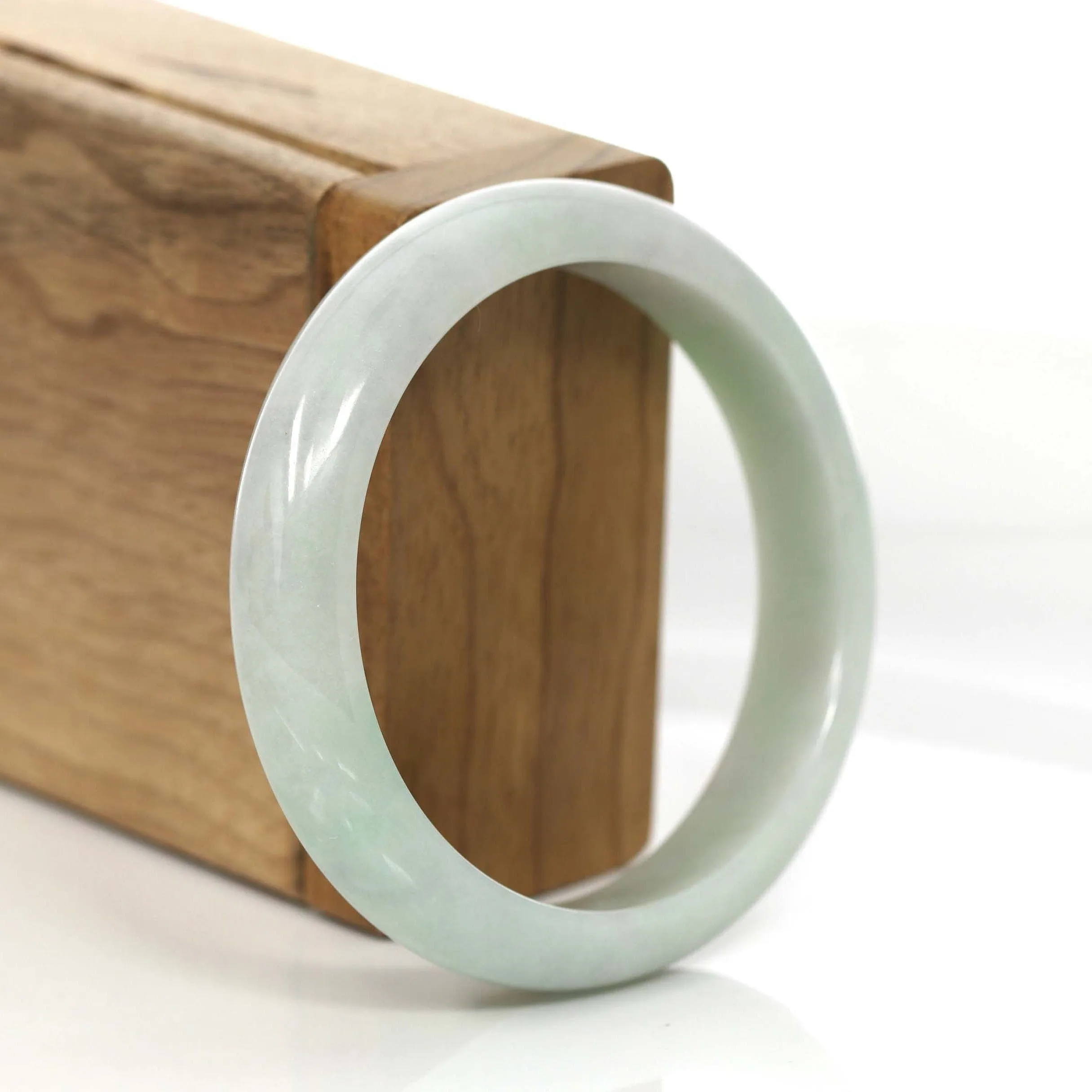 Classic Natural Lavender- Green Jadeite Jade Bangle Bracelet (55.96 mm) #740