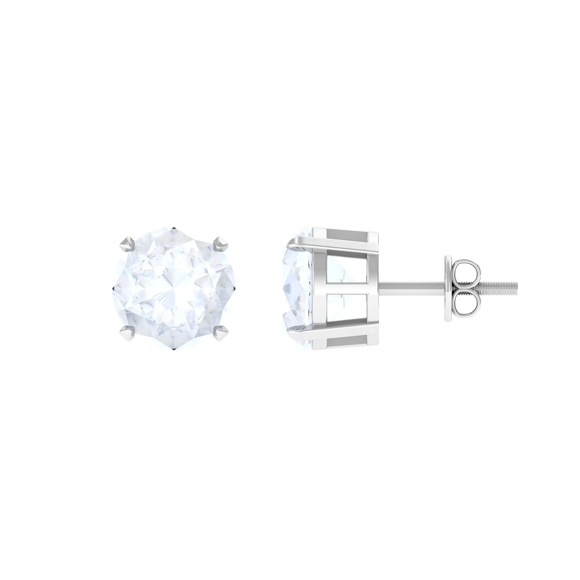 Claw Set Solitaire Moonstone Stud Earrings