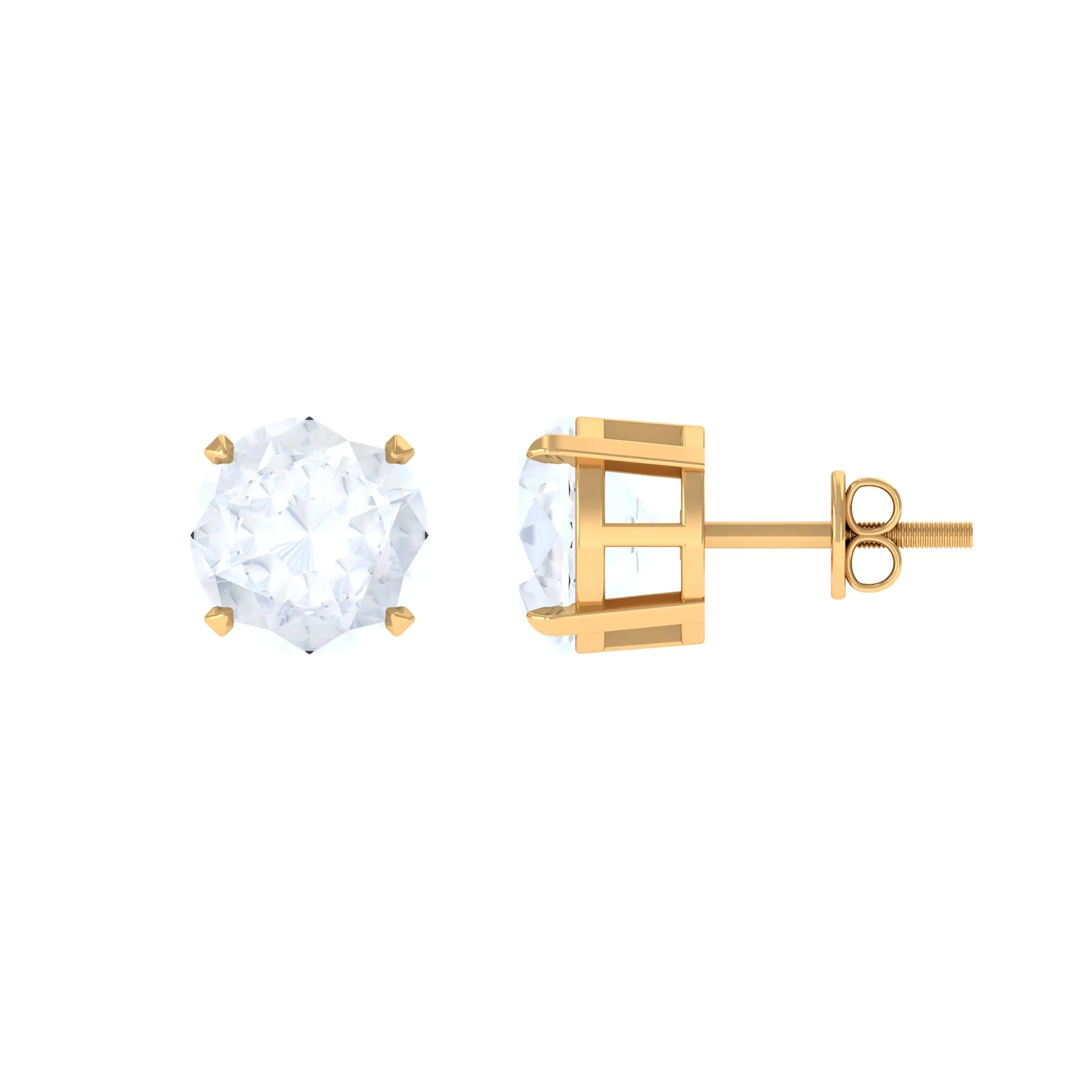 Claw Set Solitaire Moonstone Stud Earrings
