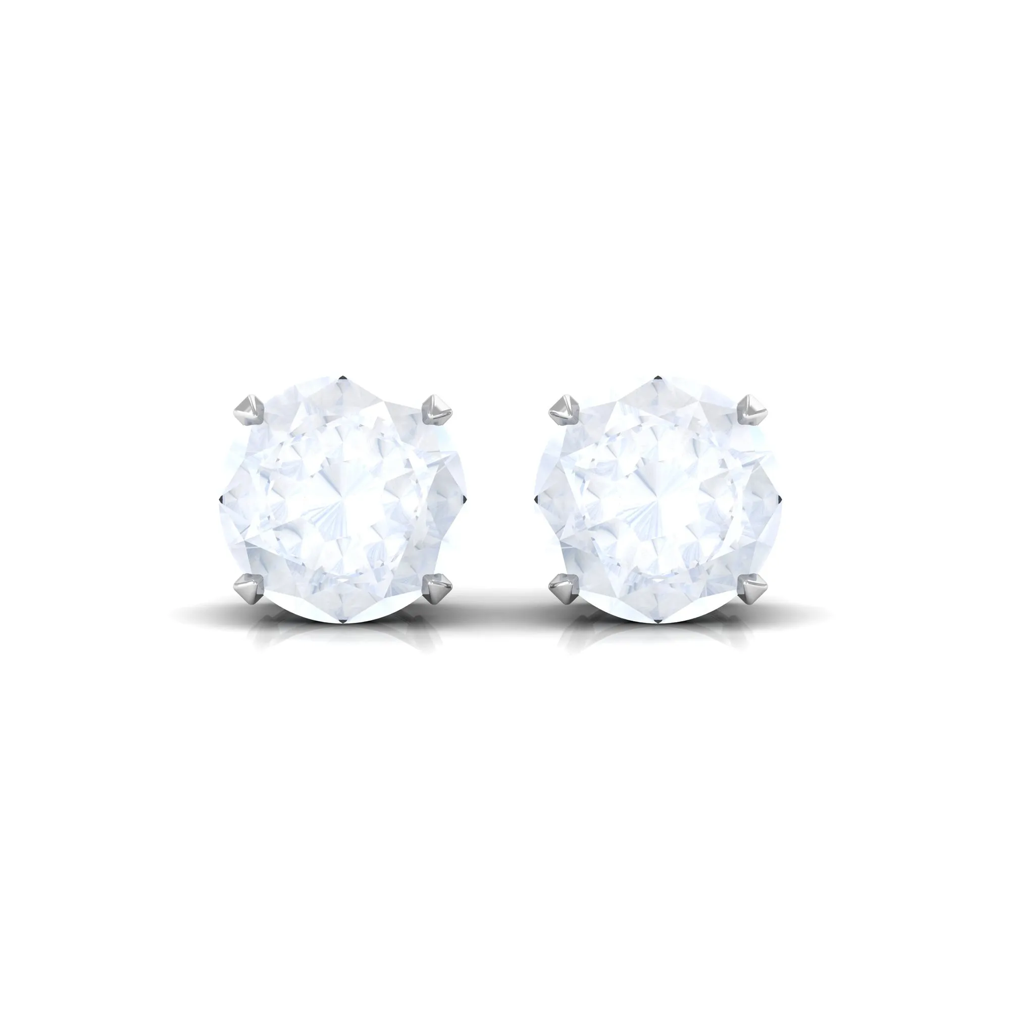 Claw Set Solitaire Moonstone Stud Earrings