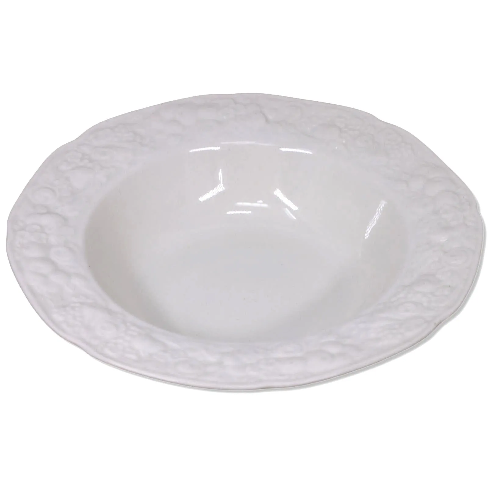 Crown Ducal Florentine Dark Cream Rimmed Cereal Bowl 6 5/8" Ironware