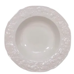 Crown Ducal Florentine Dark Cream Rimmed Cereal Bowl 6 5/8" Ironware
