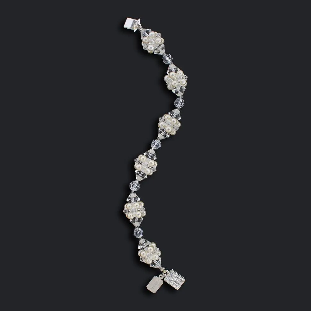 Crystal & Pearl Cluster Bracelet