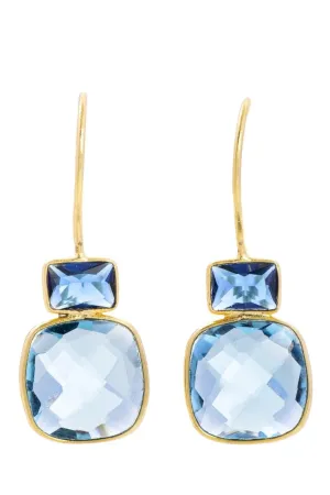 Cushion Drop Gemstone Earrings