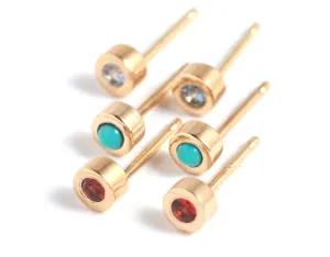 Customizable Gemstone Stud Earrings